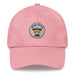 A pink Seal Team 5 Hat with the logo on the front.  The hat has a curved visor and an adjustable strap at the back.