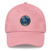 A pink Seal Team 4 Hat with the logo on the front.  The hat has a curved visor and an adjustable strap at the back.