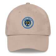 A stone colored Seal Team 10 Hat with the logo on the front.  The hat has a curved visor and an adjustable strap at the back.