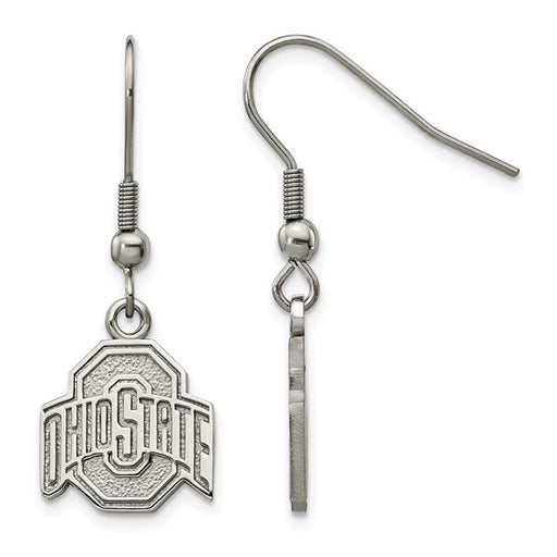 Stainless Steel LogoArt The The Ohio State University Dangle Wire Earrings