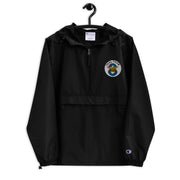 Navy Seal Team 8 Black Champion packable jacket with a detailed embroidered logo