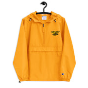 Navy Seals Gold Champion packable jacket with a detailed embroidered logo
