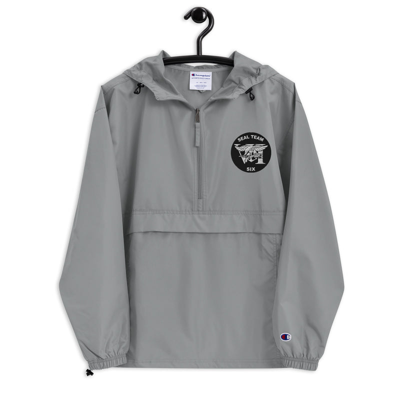 Navy Seal Team 6 Graphite Champion packable jacket with a detailed embroidered logo