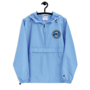 Navy Seal Team 2 Light Blue Champion packable jacket with a detailed embroidered logo