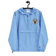 Navy Seal Team 5 Light Blue Champion packable jacket with a detailed embroidered logo