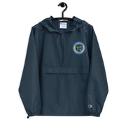 Navy Seal Team 10 Black Champion packable jacket with a detailed embroidered logo