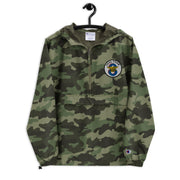 Navy Seal Team 8 Green Camouflage Champion packable jacket with a detailed embroidered logo