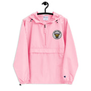 Navy Seal Team 5 Pink Champion packable jacket with a detailed embroidered logo