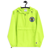 Navy Seal Team 8 Safety Green Champion packable jacket with a detailed embroidered logo