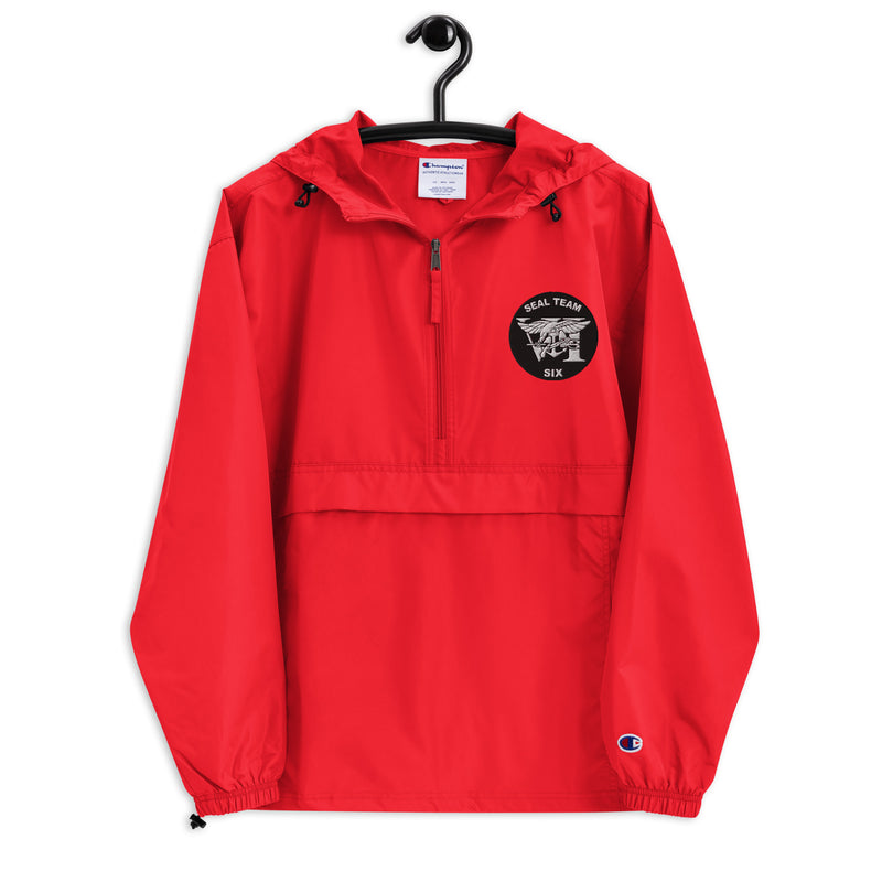 Navy Seal Team 6 Scarlet Champion packable jacket with a detailed embroidered logo