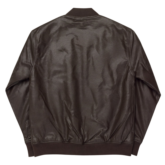 Navy Seal Team 5 Embroidered Leather Bomber Jacket