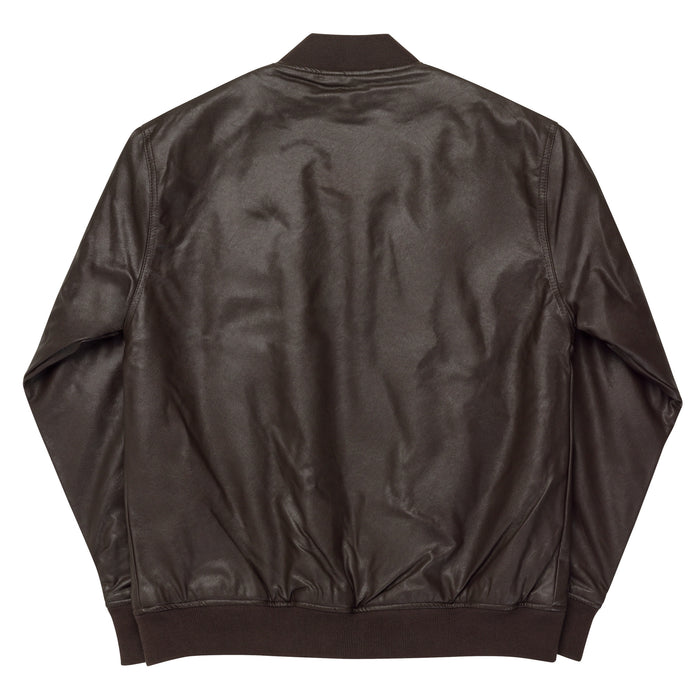 1st Marine Division Embroidered Leather Bomber Jacket