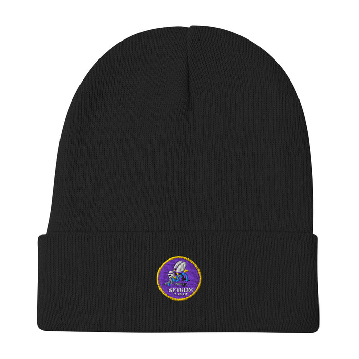 Navy Seabees Embroidered Beanie - Black