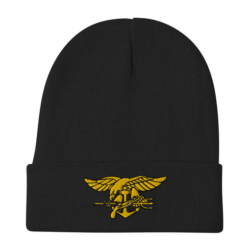 Navy Seals Embroidered Beanie - Black