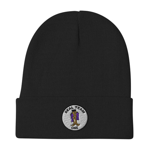 Seal Team 1 Embroidered Beanie - Black