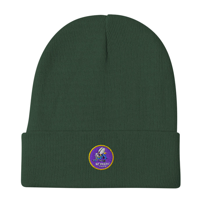 Navy Seabees Embroidered Beanie - Dark Green