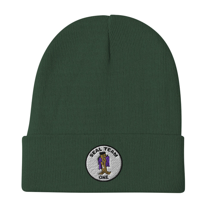 Seal Team 1 Embroidered Beanie - Dark Green