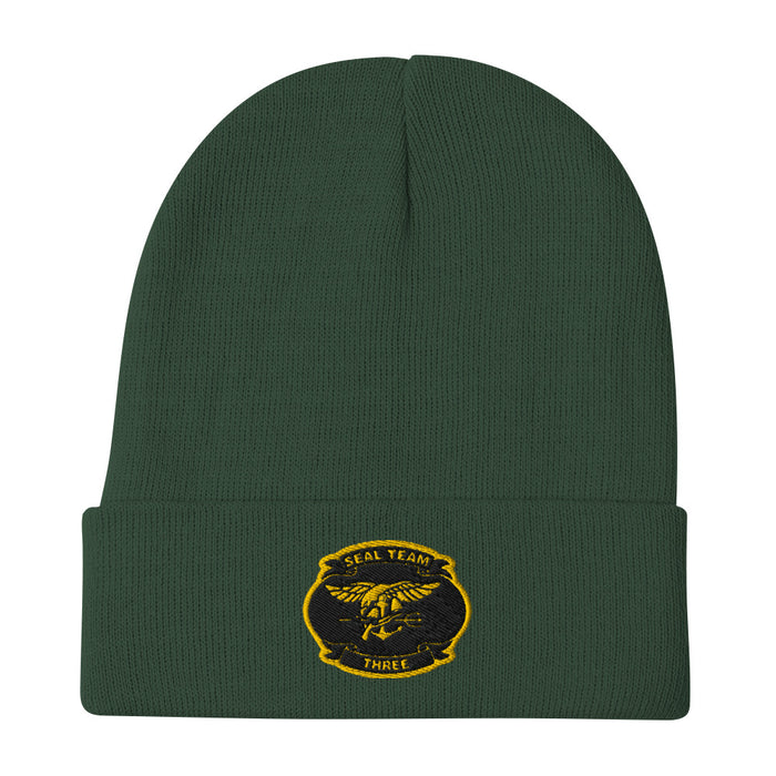 Seal Team 3 Embroidered Beanie - Dark Green