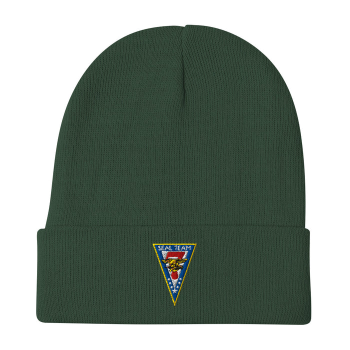 Seal Team 7 Embroidered Beanie - Dark Green
