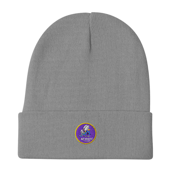 Navy Seabees Embroidered Beanie - Gray