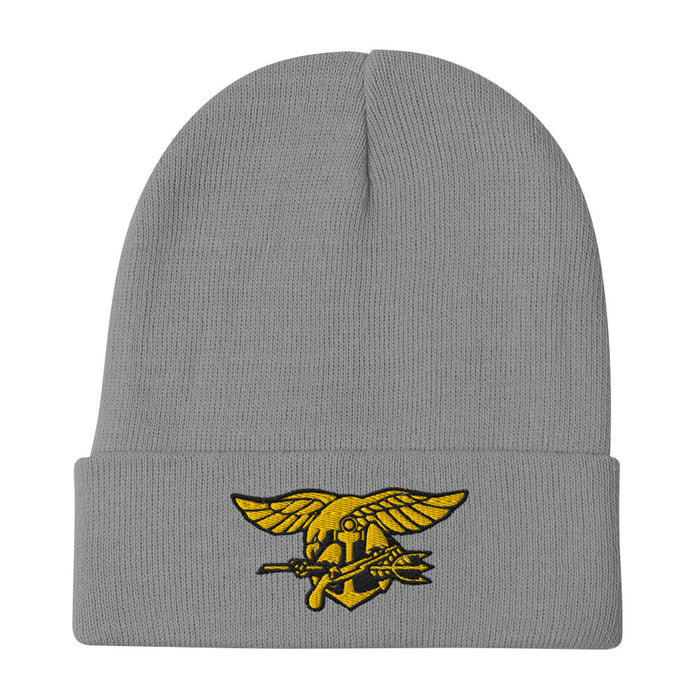 Navy Seals Embroidered Beanie - Gray