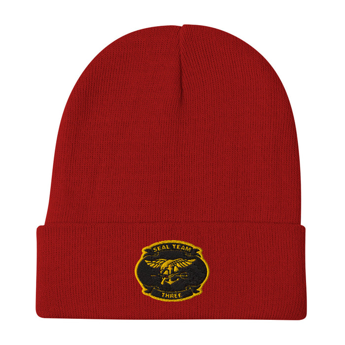 Seal Team 3 Embroidered Beanie - Red