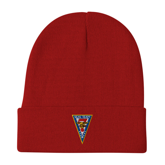 Seal Team 7 Embroidered Beanie - Red