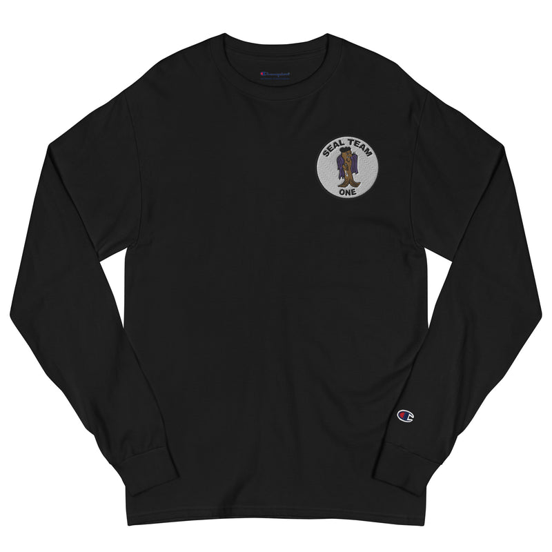 Seal Team 1 Men's Champion Long Sleeve Shirt - Black