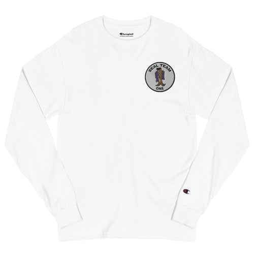 Seal Team 1 Men's Champion Long Sleeve Shirt - White
