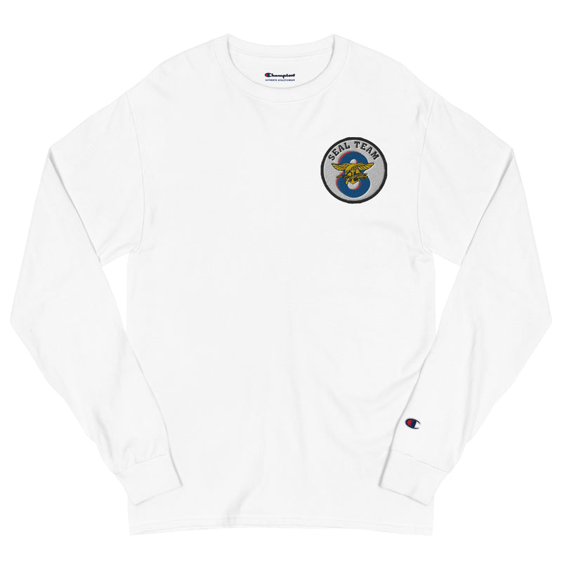 Seal Team 8 Men's Champion Long Sleeve Shirt - White