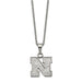 Stainless Steel LogoArt University of Nebraska Letter N Pendant 18 inch Necklace with 2 inch Extender