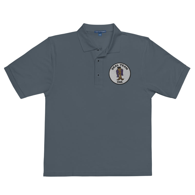 Seal Team 1 Premium Polo Shirt - Steel Grey