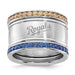Stainless Steel MLB Kansas City Royals Crystal Triple Stacked Ring Set