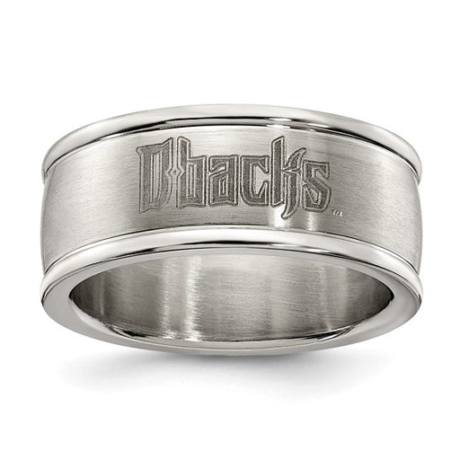 ARIZONA DIAMONDBACKS STAINLESS STEEL LOGO BAND RING SIZE 9
