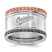 Stainless Steel MLB Baltimore Orioles Crystal Triple Ring Set