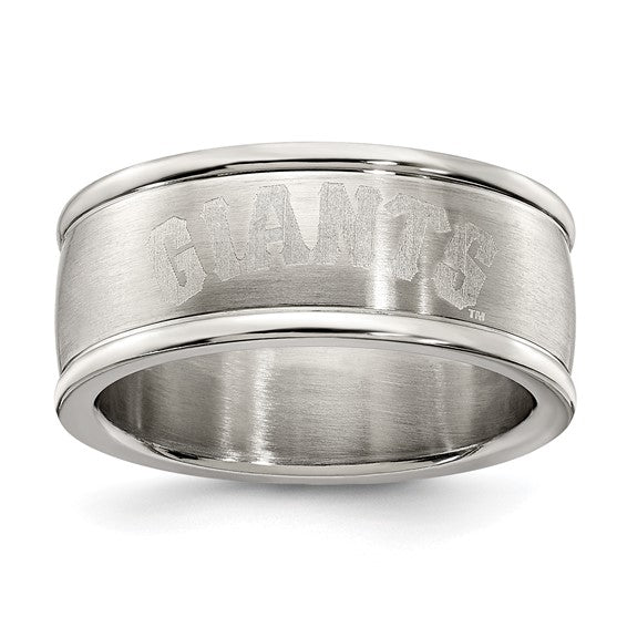 SAN FRAN GIANTS STAINLESS STEEL LOGO BAND RING SZ6