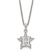 Stainless Steel Major League Baseball LogoArt Houston Astros w/2in ext Pendant Necklace