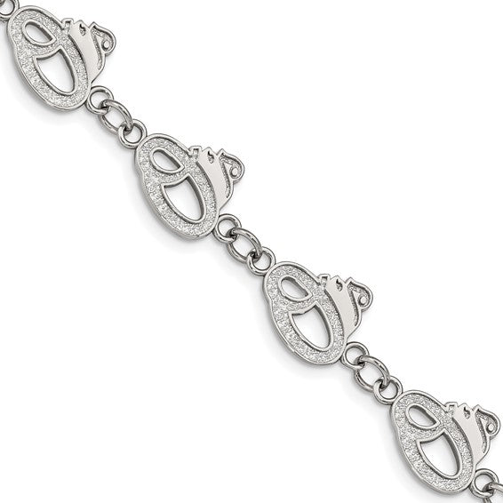 Stainless Steel Major League Baseball LogoArt Baltimore Orioles w/1.5in ext Link Bracelet