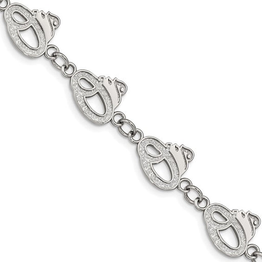 Stainless Steel Major League Baseball LogoArt Baltimore Orioles w/1.5in ext Link Bracelet