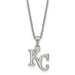 Stainless Steel Major League Baseball LogoArt Kansas City Royals w/2in ext Pendant Necklace