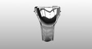 A digital rendering of the Police Ring - M216 Style viewed from the left side. The sleek, smooth band is made of sterling silver, and it features a raised setting. 