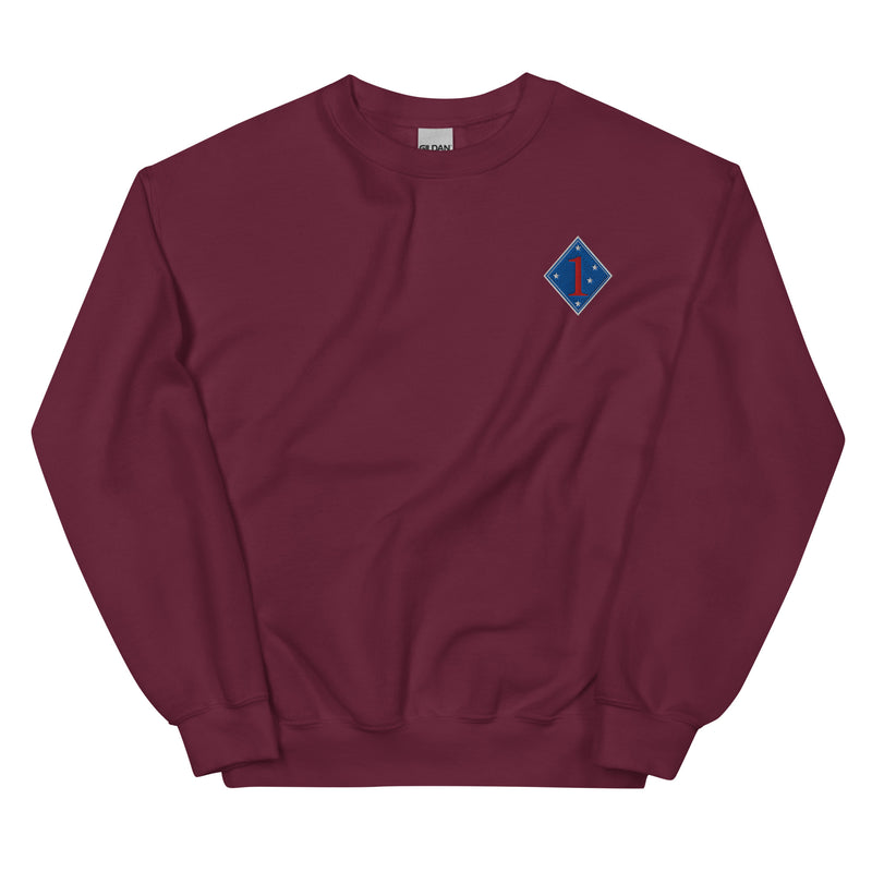 1st Marine Division Unisex Sweatshirt - Maroon