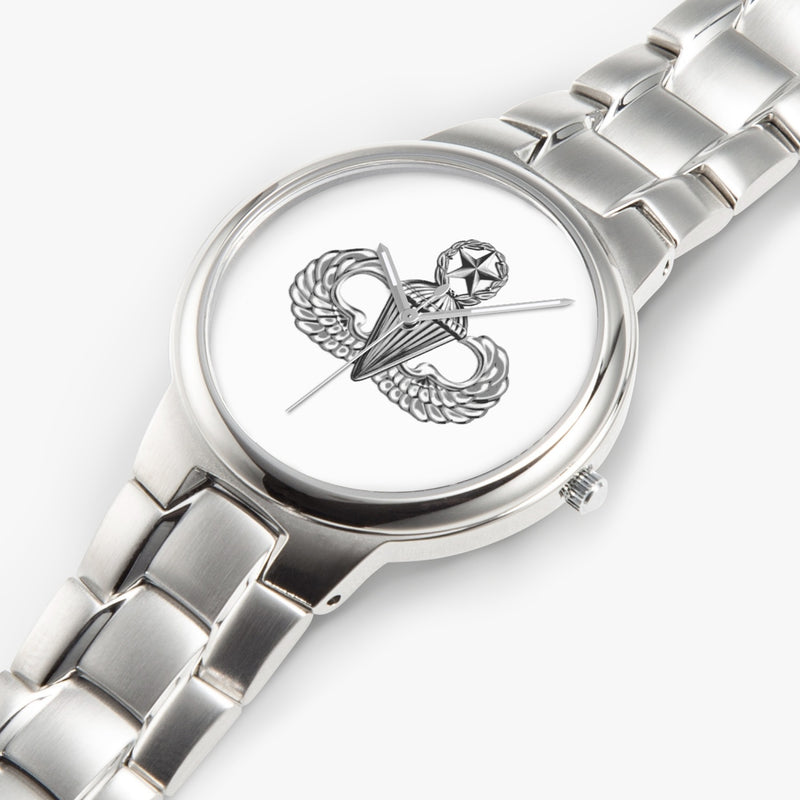 Top View - Master Parachutist-Silver Stainless Steel Silver Quartz Watch
