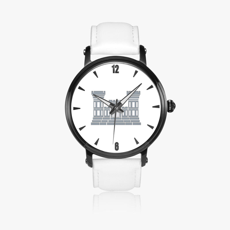Combat Engineer-46mm Automatic Watch with a White Leather Band
