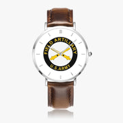 Top View - Field Artillery Ultra Thin Watch (Brown Strap)