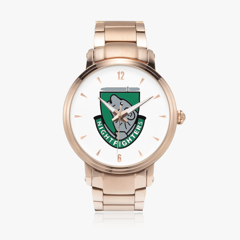 104th Infantry Division-46mm Automatic Steel Strap Gold Watch