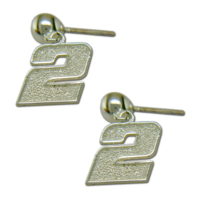 #2 NASCAR Driver Sterling Silver Ball Earrings