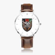 Top View - US Forces Afghanistan Ultra Thin Watch (Brown Strap)