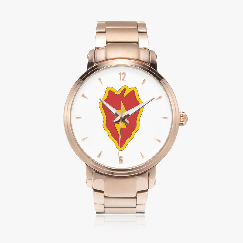 25th Infantry Division-46mm Automatic Steel Strap Gold Watch