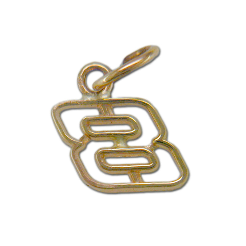#8  NASCAR Driver 14 kt gold Open Pendant
